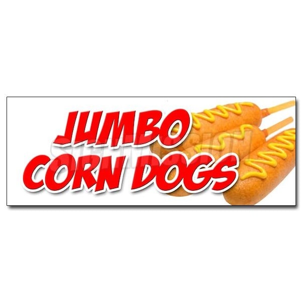 Signmission JUMBO CORN DOGS DECAL sticker cornbread deep fried on a stick hot fresh, D-12 Jumbo Corn Dogs D-12 Jumbo Corn Dogs - main